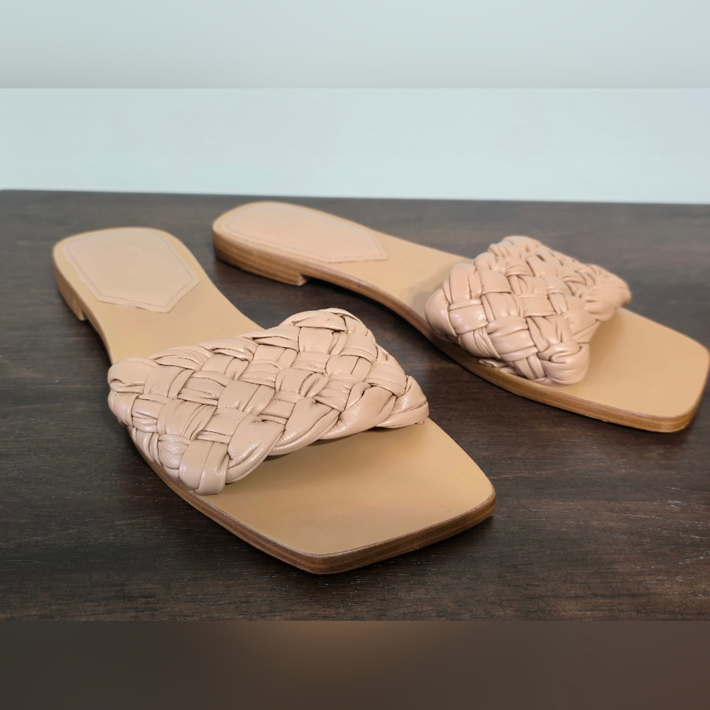 Marc Fisher Ltd. Reanna Leather Woven Flat Sandals Women's Size 10M - Picture 2 of 12